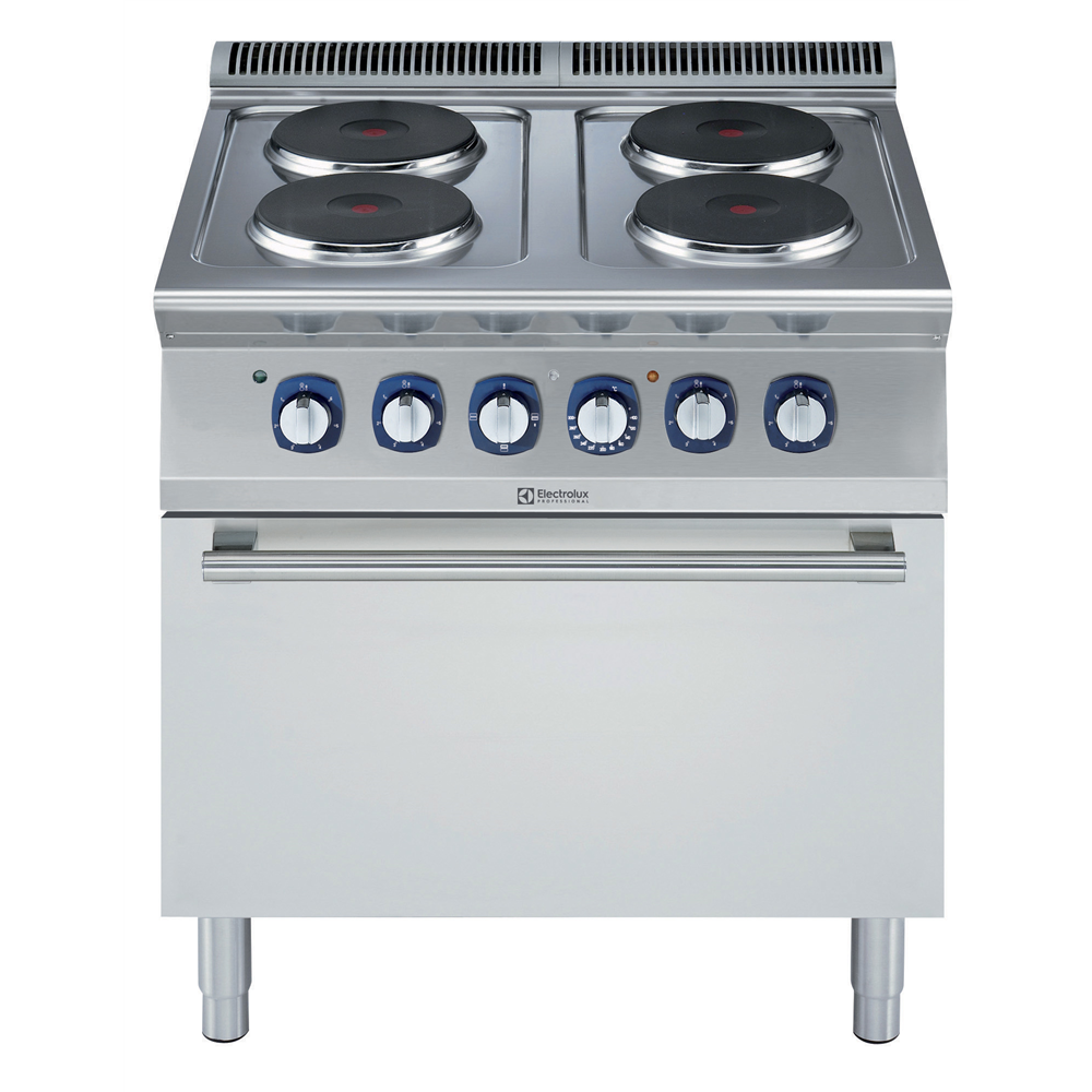 Modulaire bereidingsapparatuur 700XP Fornuis, 4 elektrische kookplaten 2,6 kW, elektrische oven, 230V-3F (371128) | Electrolux Professional Nederland