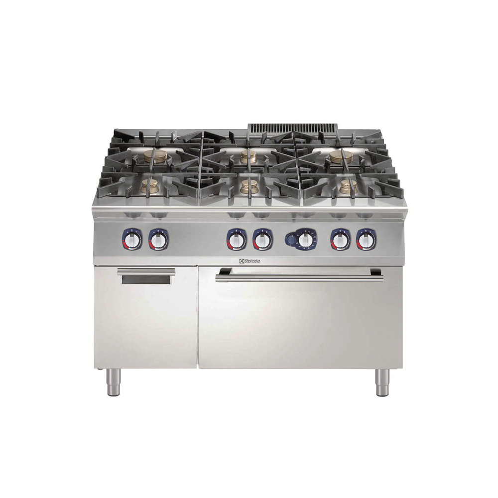 Gamma cottura modulare 900XP Cucina a gas 6 fuochi su forno a gas statico e  vano armadiato (391013)
