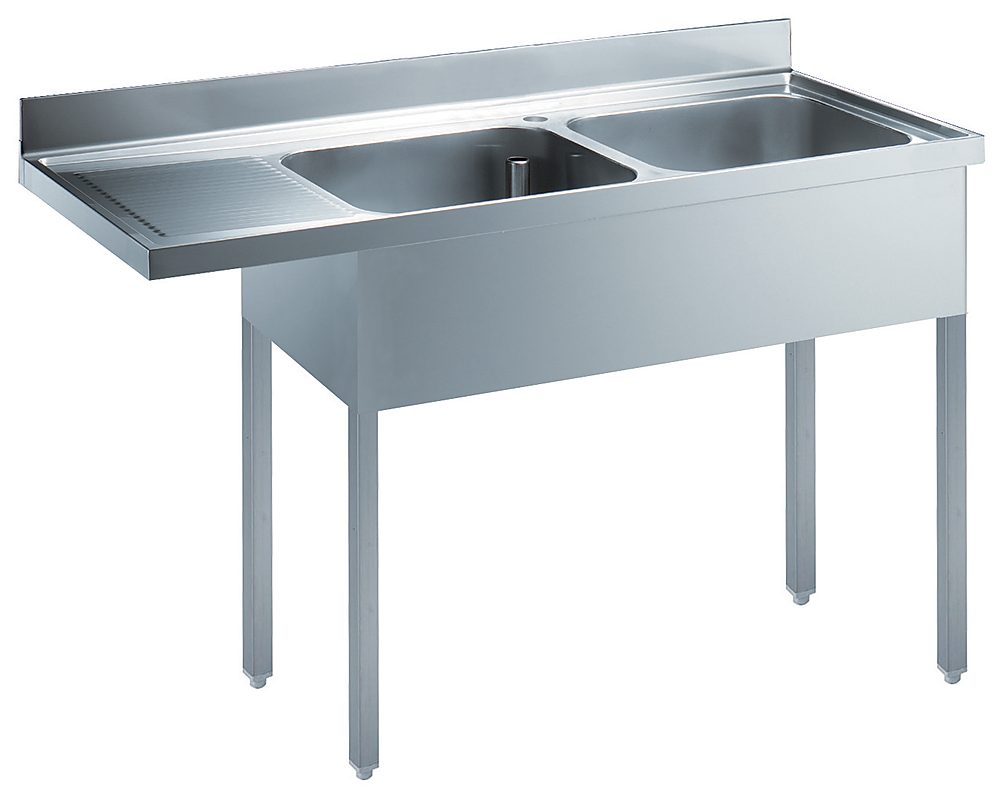 Eco Preparation 1600 mm Sink for Dishwasher with 2 Bowls Left drain