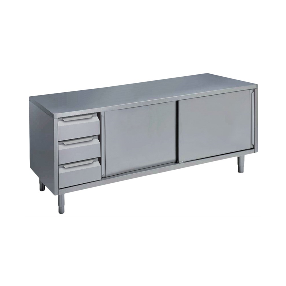 Standard Preparation 1600 mm Table with 3 Left Drawers & Sliding Doors ...