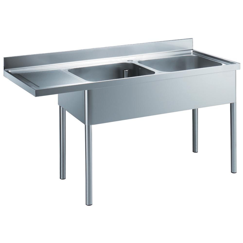 Premium Preparation Sink Unit with 2 Bowls Left Drain (132941