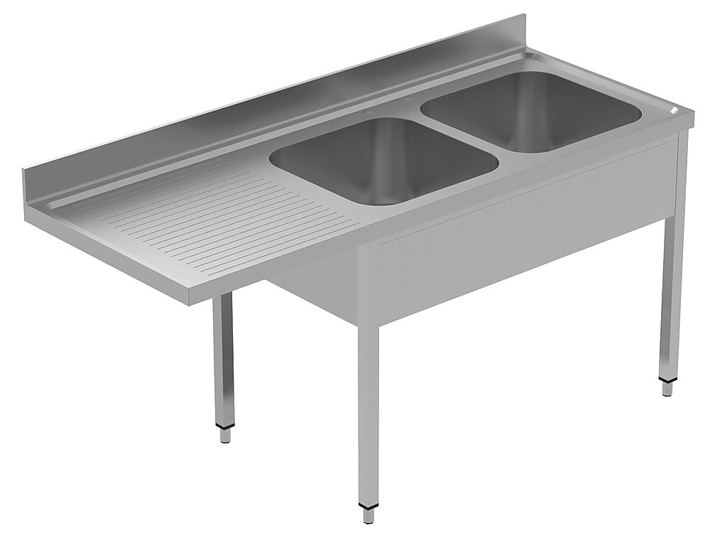 PLUS Static Preparation 1800 mm Sink Unit for Dishwasher with 2 Bowls