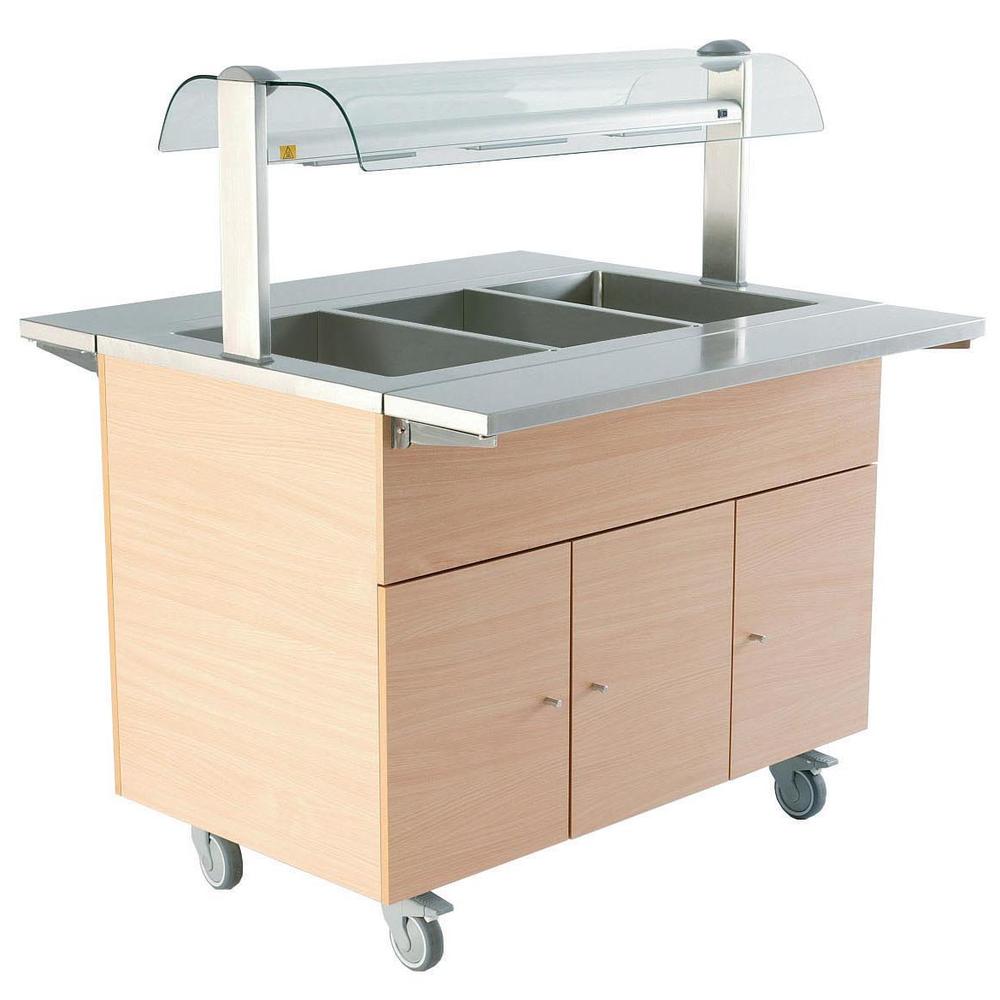 Flexi System Bain Maire Unit 11250 mm with 3 wells (beechwood finish) (321016) Zanussi