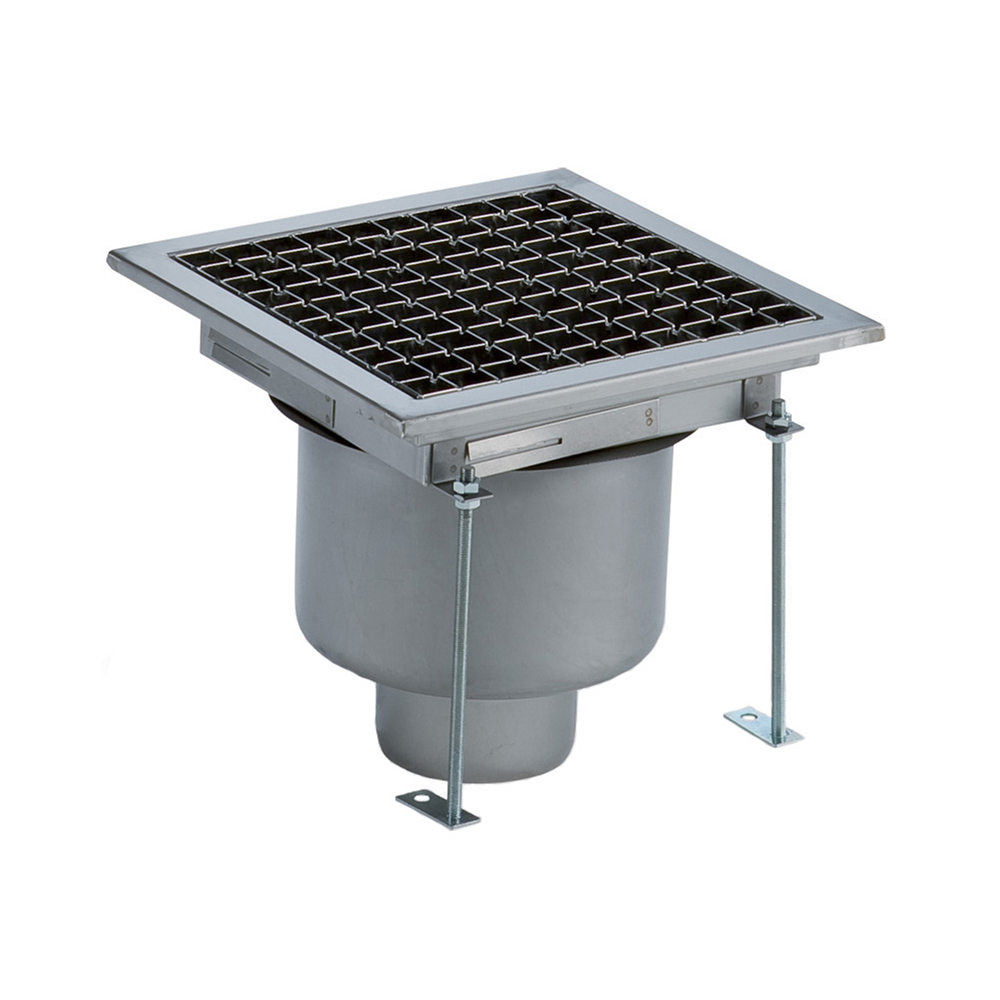 Floor Drains And Collecting Tanks Floor Drain With Stainless Steel Grate Vertical Outlet 