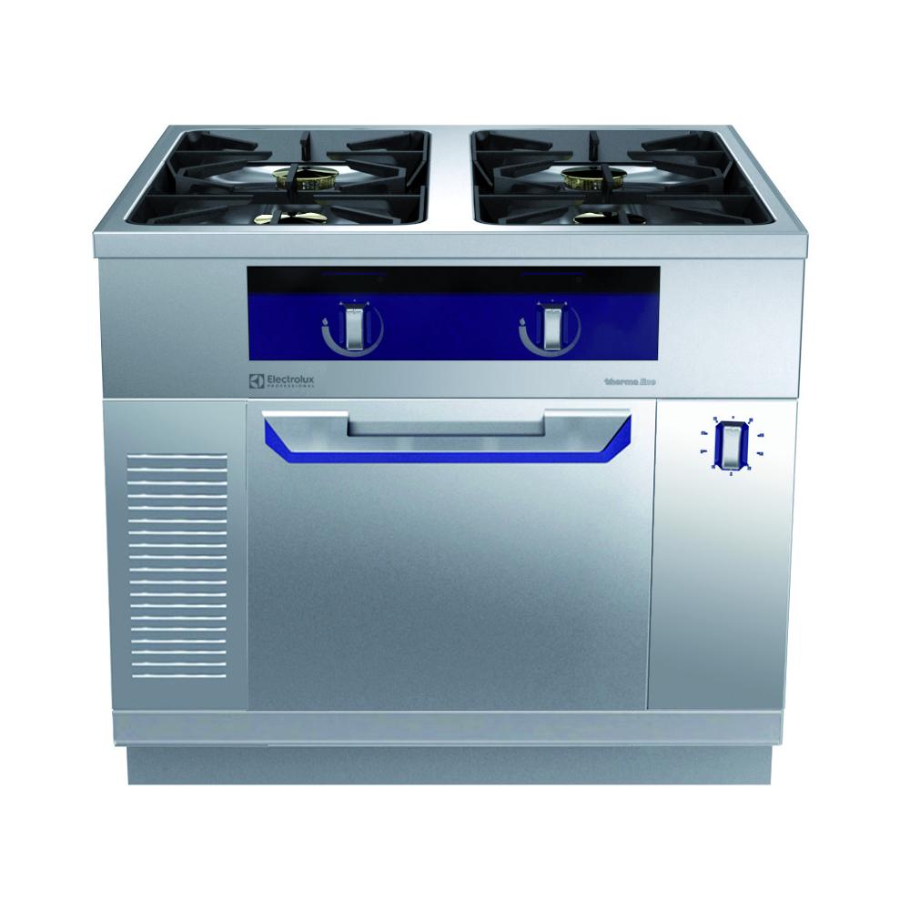 Modular Cooking Range Line thermaline 90 4Burner Gas Top on Passthrough Static Gas Oven, 2