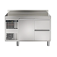 NPT Active HP<br>Tavolo refrigerato 290 lt, 1 porta, 2 cassetti, -2+10°C, con alzatina