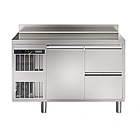 NPT Active HP<br>Tavolo refrigerato 290 lt, 1 porta, 2 cassetti, -2+10°C, con alzatina