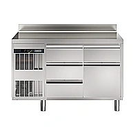 NPT Active HP<br>Tavolo refrigerato, 290 lt, 1 porta, 1/3+2/3 cassetto, -2+10°C, con alzatina