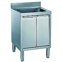 Preparazione Statica Standard<br>Lavatoio armadiato 1 vasca e 2 porte a battente, da 700 mm