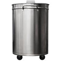 Accessori<br>Vasca carrellata inox per rifiuti, capacità 50 litri, con coperchio