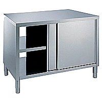 Preparazione Statica Standard<br>Tavolo armadiato passante, 1 ripiano e 4 porte scorrevoli, da 1000 mm