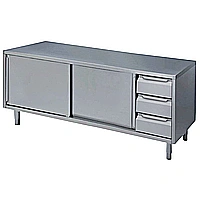 Preparazione Statica Standard<br>Tavolo 3 cassetti lato destro e 2 porte scorrevoli, da 1600 mm