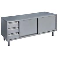 Standard Preparation<br>1600 mm Table with 3 Left Drawers & Sliding Doors