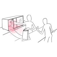 Sistema distribuzione pasti<br>SafeBox Hold, mantenitore caldo per pasti confezionati pronti per l'asporto e la consegna a domicilio