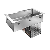 Drop-in<br>Vasca refrigerata da incasso statica per 3 bacinelle GN