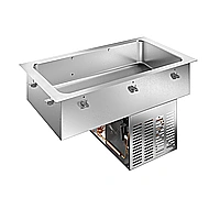 Drop-in<br>Vasca refrigerata da incasso statica per 3 bacinelle GN