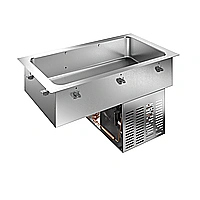 Drop-in<br>Vasca refrigerata da incasso statica per 3 bacinelle GN