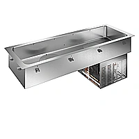 Drop-in<br>Vasca refrigerata da incasso statica con ventola per 5 bacinelle GN