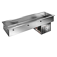 Drop-in<br>Vasca refrigerata da incasso statica con ventola per 6 bacinelle GN