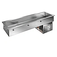Drop-in<br>Vasca refrigerata da incasso statica con ventola per 6 bacinelle GN