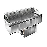 Drop-in<br>Vasca refrigerata da incasso, ventilata, con un ripiano refrigerato e un ripiano neutro, 5 GN