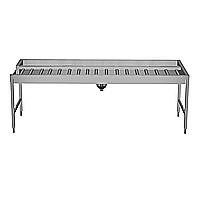 Movimentazione Stoviglie<br>Tavolo di sbarazzo manuale per 5 cesti con vasca, carico laterale, da sinistra a destra, 2640 mm