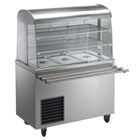 Fit System - Vetrina refrigerata con vasca, 3 GN 1125 mm (finitura in acciaio inox)