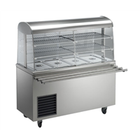 Fit System - Vetrina refrigerata con vasca, 4 GN 1500 mm (finitura in acciaio inox)