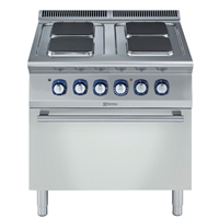 Gamma cottura modulare - 700XP 4-Cucina elettrica top 4 piastre quadre su forno elettrico