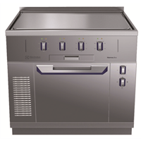 Gamma cottura modulare - Piastra elettrica top Free-cooking su forno con alzatina posteriore