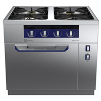 Gamma cottura modulare - thermaline 90 - Cucina a gas Top 4 fuochi su forno elettico 1 lato operatore profilo Igienico