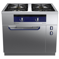 Gamma cottura modulare - thermaline 90 - Cucina a gas 4 fuochi su forno elettrico passante profilo igienico
