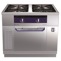 Gamma cottura modulare - thermaline 90 - Cucina a gas 4 fuochi su forno a gas statico passante, 2 lati operatore H 700