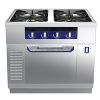 Gamma cottura modulare - thermaline 90 - Cucina a gas 4 fuochi su forno a gas statico - 1 lato operatore H 700