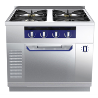 Gamma cottura modulare - thermaline 90 - Cucina a gas 4 fuochi su forno a gas statico, alzatina, 1 lato operatore