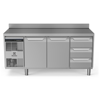 ecostore HP Premium - Tavolo refrigerato 440lt, 2 porte, 3x⅓ cassetti, -2+10°C, alzatina