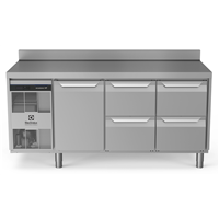 ecostore HP Premium - Tavolo refrigerato 440lt, 1 porta, 4 cassetti, -2+10°C, alzatina