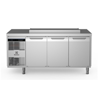 ecostore HP Premium - Tavolo refrigerato 440lt, 3 porte, saladette, con foro