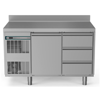 Crio Line HP - Refrigerated Counter - 290lt, 1-Door, 3x1/3 Drawers, Upstand