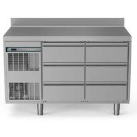 Crio Line HP - Refrigerated Counter - 290lt, 6x1/3 Drawers, Upstand