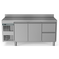 Crio Line HP - Refrigerated Counter - 440lt, 2-Door, 2-Drawer, Upstand