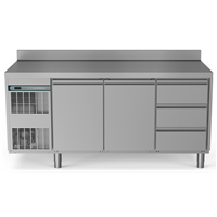 Crio Line HP - Refrigerated Counter - 440lt, 2-Door, 3x1/3 Drawers, Upstand