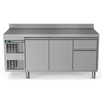 Crio Line HP - Refrigerated Counter - 440lt, 2-Door, 1/3+2/3 Drawers, Upstand