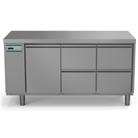 Crio Line HP - Refrigerated Counter  - 440lt, 1-Door, 4x1/2 Drawers, Remote