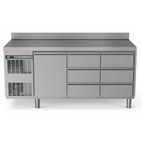 Crio Line HP - Refrigerated Counter - 440lt, 1-Doors, 6x1/3 Drawers, Upstand