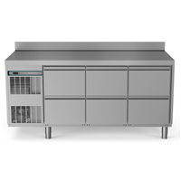 Crio Line HP - Refrigerated Counter - 440lt, 6x1/2 Drawers, Upstand