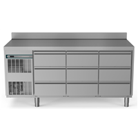 Crio Line HP - Refrigerated Counter - 440lt, 9x1/3 Drawers, Upstand