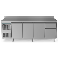 Crio Line HP - Refrigerated Counter - 590lt, 3-Door, 1/3+2/3 Drawers, Upstand
