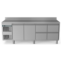 Crio Line HP - Refrigerated Counter - 590lt, 2-Door, 4x1/2 Drawers, Upstand