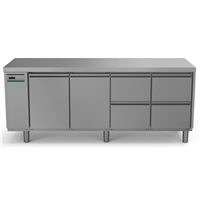 Crio Line HP - Refrigerated Counter - 590lt, 2-Door, 4x1/2 Drawers, Remote